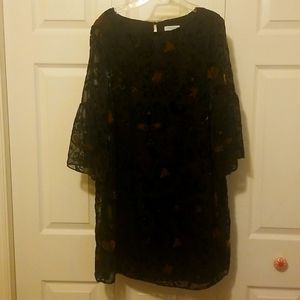 Black cutout velvet dress.